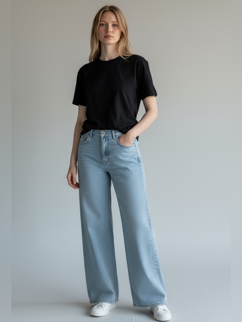 Old Navy Womens Light Wash Mid-rise WOW Baggy Wide-Leg Jeans NWT Size 8 Tall